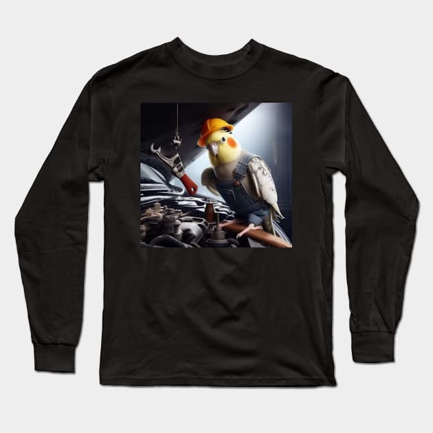 Cockatiel mechanic Long Sleeve T-Shirt by T-Shirts Univers 